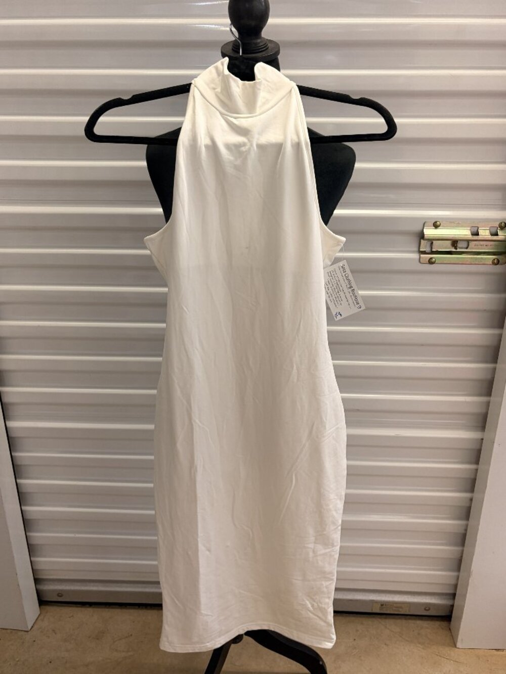 Women's Medium white mock turtleneck body-con dress